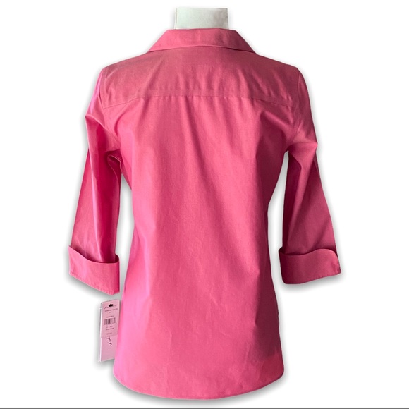 NWT FOXCROFT Button Down Shirt Pink - Picture 3 of 5